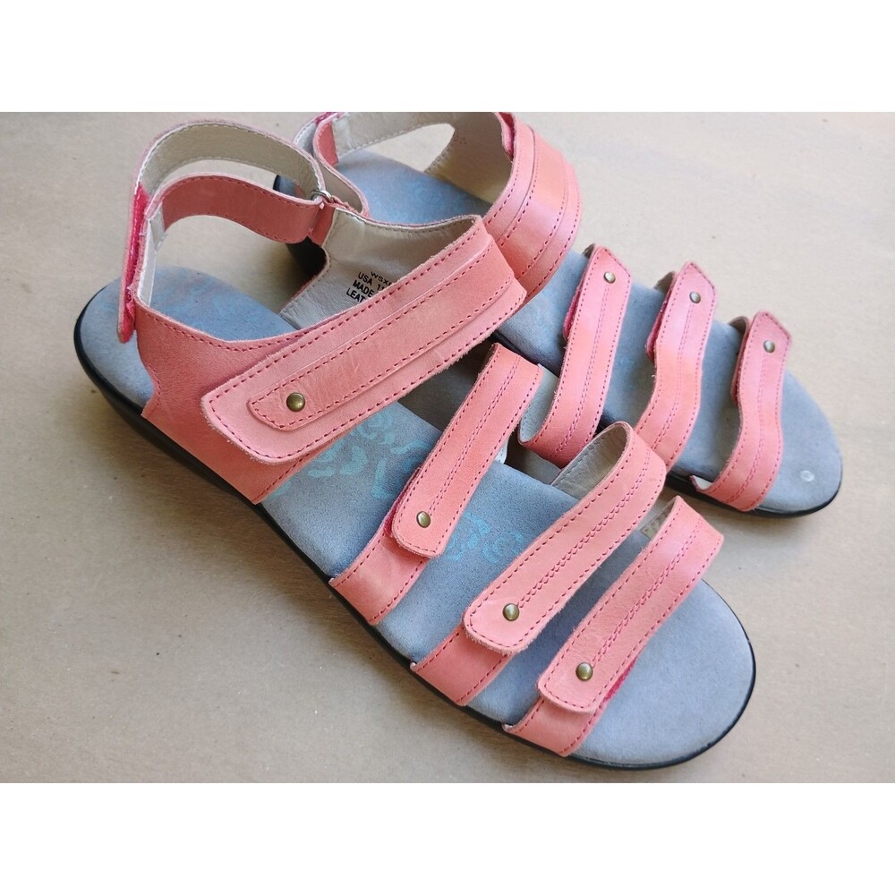 Propet Aurora Pink Coral Leather Sandals Shoes Women's US 11 XX (4E) - Picture 2 of 8